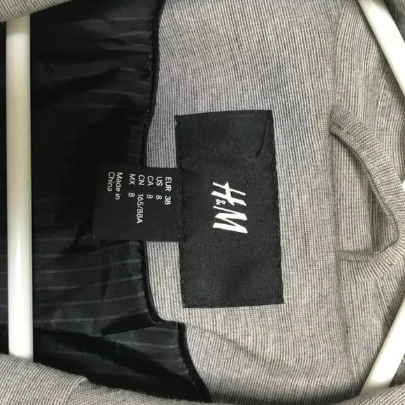H&M Heather Grey Button Blazer Suit Jacket - Picture 2 of 4